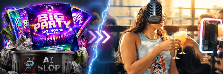 The End of the a.i. slop event flyer era with tiktok rsvp effects